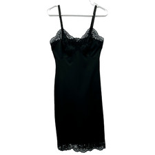 Vintage Artemis Slip Dress Size 32 XS S Babydoll Witchy Minimalist Black USA