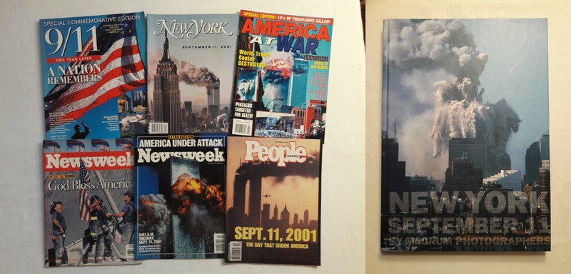 SEPTEMBER 11th, 2001 NY WORLD TRADE CENTER TERRORIST ATTACK - 6 MAGAZINES & BOOK