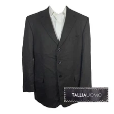 Tallia Uomo Sport Coat Blazer Mens 46R Green Three Button Soft Lambswool