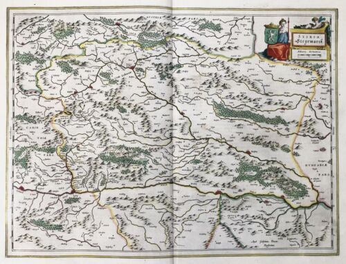 Steiermark Österreich Slovenia Knittelfeld Bruck an der Mur map Karte Blaeu 1649 - Picture 1 of 1