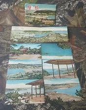 Vintage Post War Japanese Post Card Set Yashima 7 Cards Plus Sleeve 