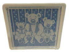 Napco Ceramic Teddy Bear Family Heart Plant Holder 5.5"x4.75"3"