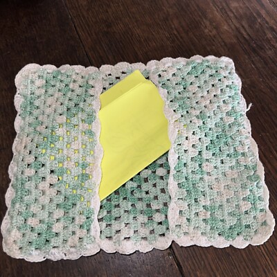 Vintage Hand Crocheted Handkerchief Holder Storage | eBay