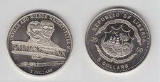 5 Dollar Nickel Coin Liberia 2000 Orville and Wilbur Wright 