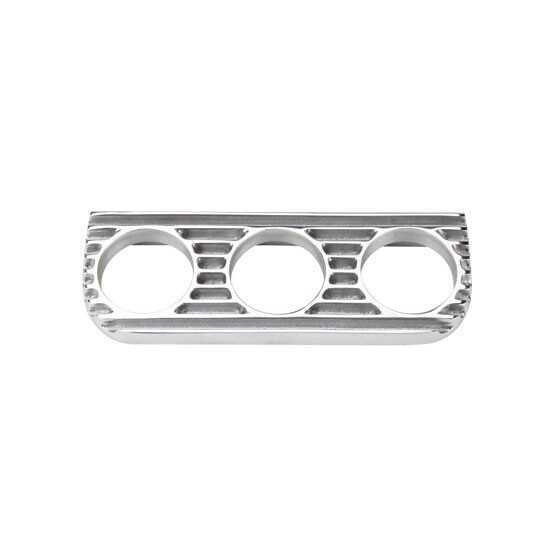 Finned Under Dash Double Gauge Panel - Unpolished Cast Aluminum
