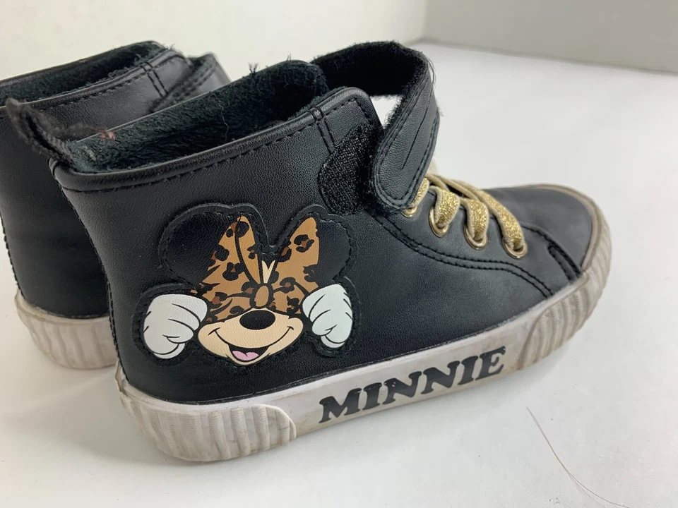 Disney Niñas 9.5 Minnie Mouse Negro Zapatillas Altas Zapatos Foto 4 de 4