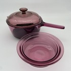 New ListingVintage Vision Corning Ware Cranberry Double Boiler Saucepan V-20-B, Lid V-1.5-C
