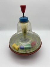 J. Chein Spinning Top Toy Rotating Train Tin Plastic Made in USA