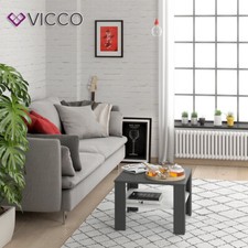 Table basse salon canapé table table basse Homer anthracite blanc 60x60 cm Vicco