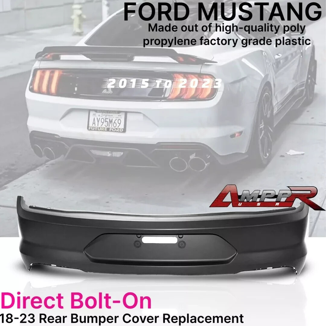 Fits All 18-23 Ford Mustang Gt Style Rear Bumper Cover Replacement
