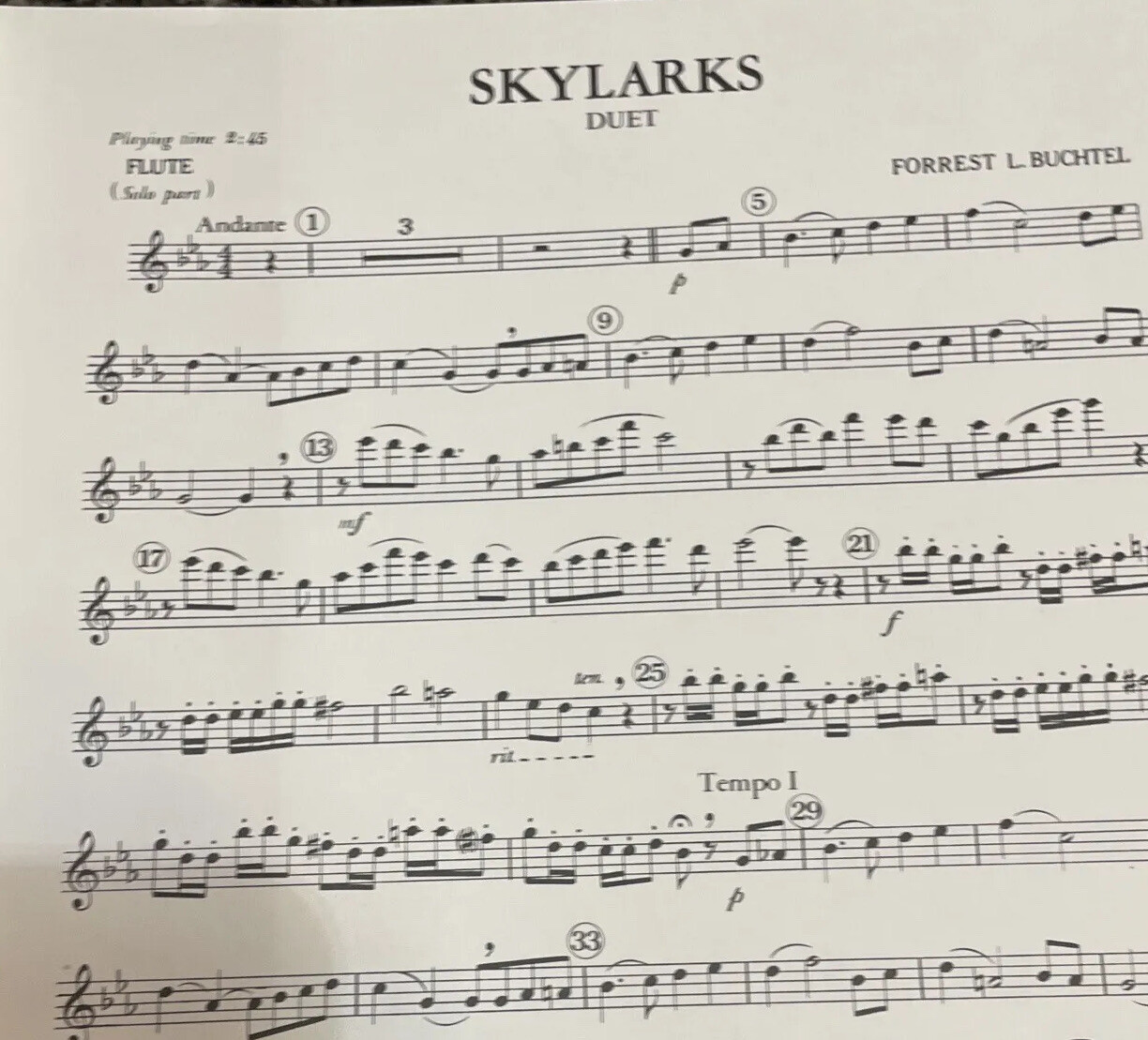 Flute And Bb Duet with piano by Forrest L