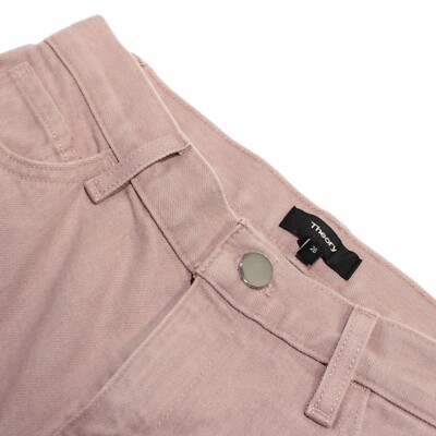 Theory NWD Cotton Blend Wide Crop 5 Pocket Jeans Size 26 In Blush Pink