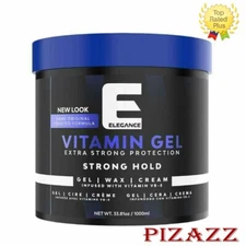 New Elegance Hair Gel Vitamin Gel Strong Hold,1000ML / 33.8 OZ