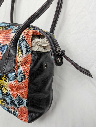 Falchi Purse by Falchi Tote Shoulder Bag Multicolored faux snakeskin print NWT - Picture 11 of 12
