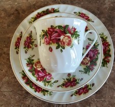 Vintage Royal Norfolk English Country Cottage Rose Cup/Saucer & Side Plate NICE 