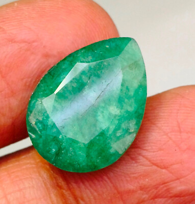 Natural Green Zambian Emerald Pear Cut Shape Loose Gemstone M22