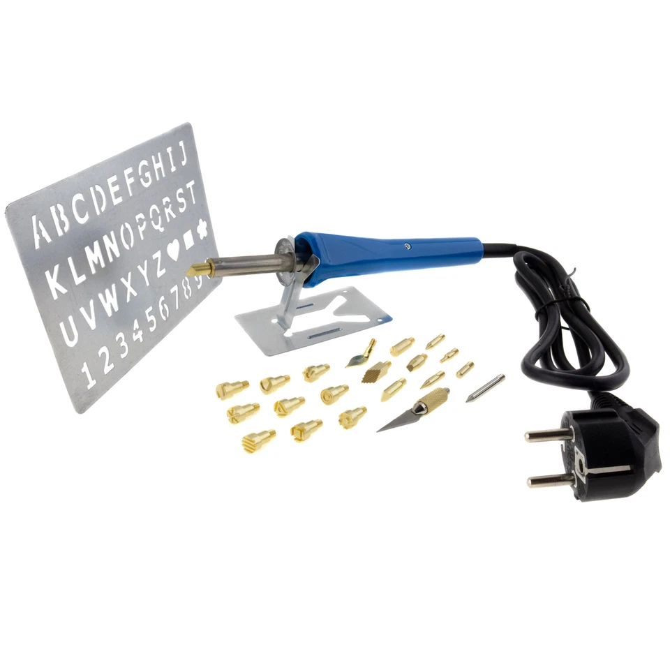 Set di saldatori per pittura a fuoco, 25 pezzi, set di pirografia, pistone per pittura a fuoco per legno, - Immagine 3 di 4