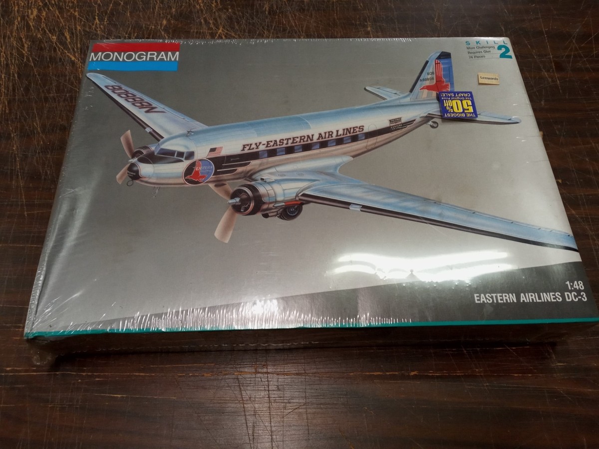 MONOGRAM 1/48 EASTERN AIRLINES DC−3 Vtg Sealed 1992 Monogram 1:48 Scale Douglas DC-3 Eastern Airlines