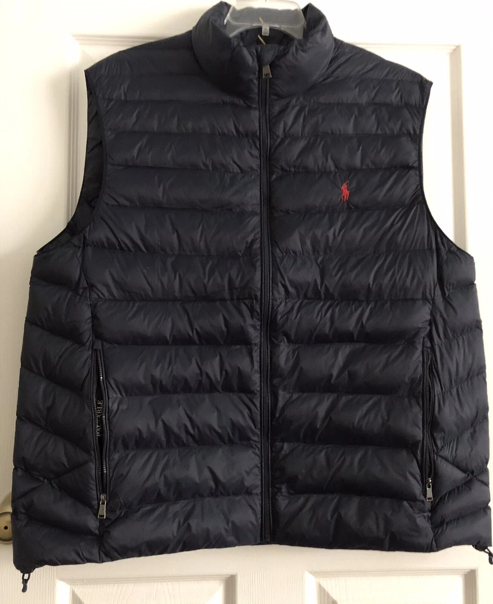 Polo Ralph Lauren Men's Navy Packable Quilted Puffer Vest / Big and Tall