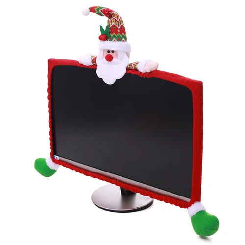 Christmas Computer Monitor Cover Xmas Decorations Cover for Xmas Office Decor