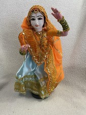Vintage Handmade Indian Woman in Saree Traditional Wearing Terracotta Doll