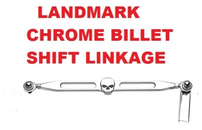 Landmark Chrome Skull Gear Shift Linkage Harley Dyna 2006-up w/ Forward Controls