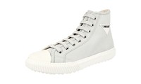 Prada Canvas Stratus High-Top Sneaker - 4T3306 - Silber Weiss - Neu - 9 43