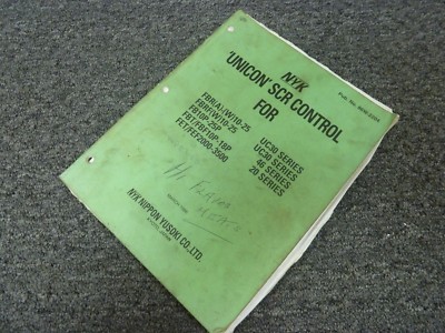 NYK FBF10P FBF18P FET2000 Forklift Unicon SCR Control Service Repair Manual xz