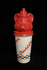Vintage 1993 Chuck E. Cheese Showbiz Pizza Cup With Lid No Straw Cool Head B2