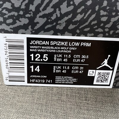 Nike Jordan Spizike Low PRM Varsity Maize HF4319-741 - Men's Size
