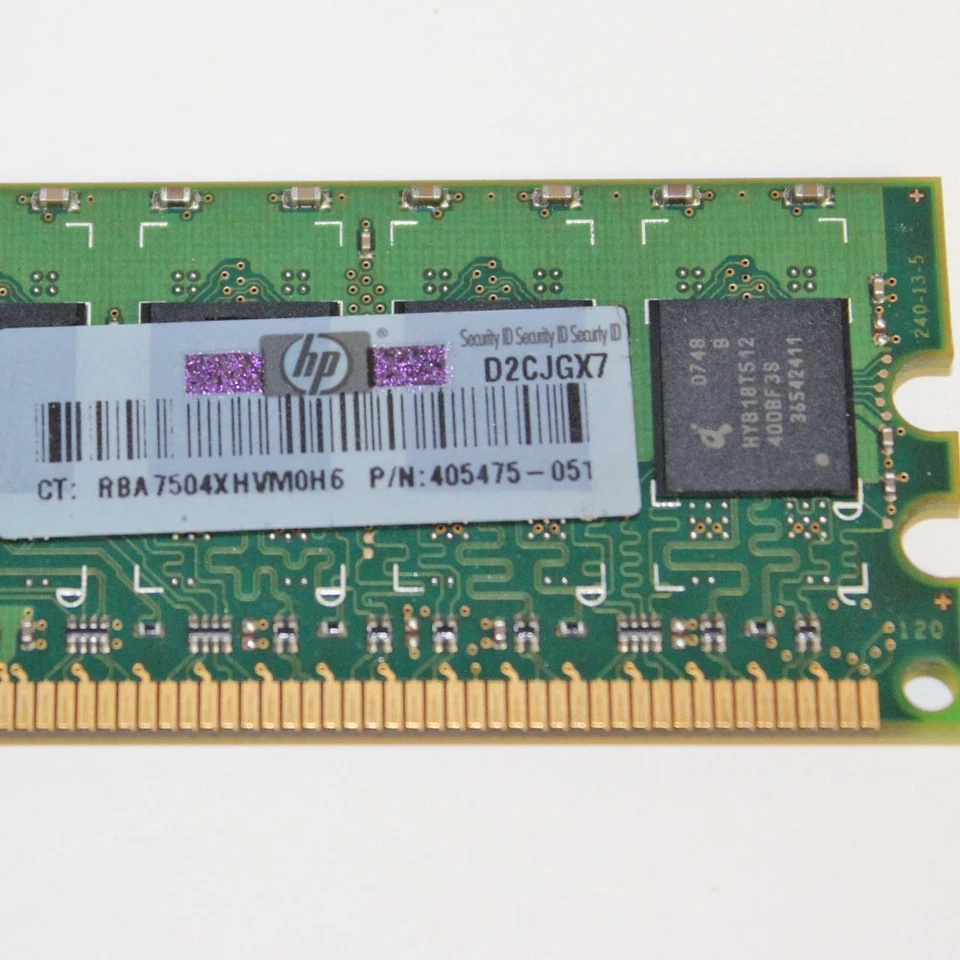 Qimonda Infineon/HP 1GB 1Rx4 PC2-5300P HYS72T128000HP-3S-B 405475-051 - Image 2 of 4