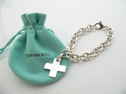 Tiffany \u0026 Co Silver 1837 Cross Bracelet 