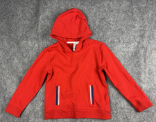 Janie Jack Boys Sweatshirt Striped Pocket Hooded Red Sail French Terry SZ 6 New