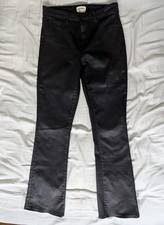 L'AGENCE Selma High Rise Noir Coated Flare Bootcut Jeans Black Sz 29 USA Made