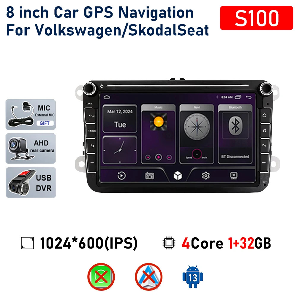 8" IPS Android 13 Car Radio GPS CarPlay WiFi BT For Ford F-150 2009-2014