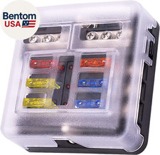 6 Way Fuse Block,12V Blade Fuse 6 Circuit ATC/ATO Waterproof Fuse Box Holder wit