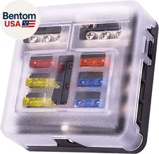 6 Way Fuse Block,12V Blade Fuse 6 Circuit ATC/ATO Waterproof Fuse Box Holder wit
