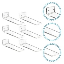  6 Pcs Clear Sneaker Display Shelf Floating Modern Shoe Rack Transparent Holder