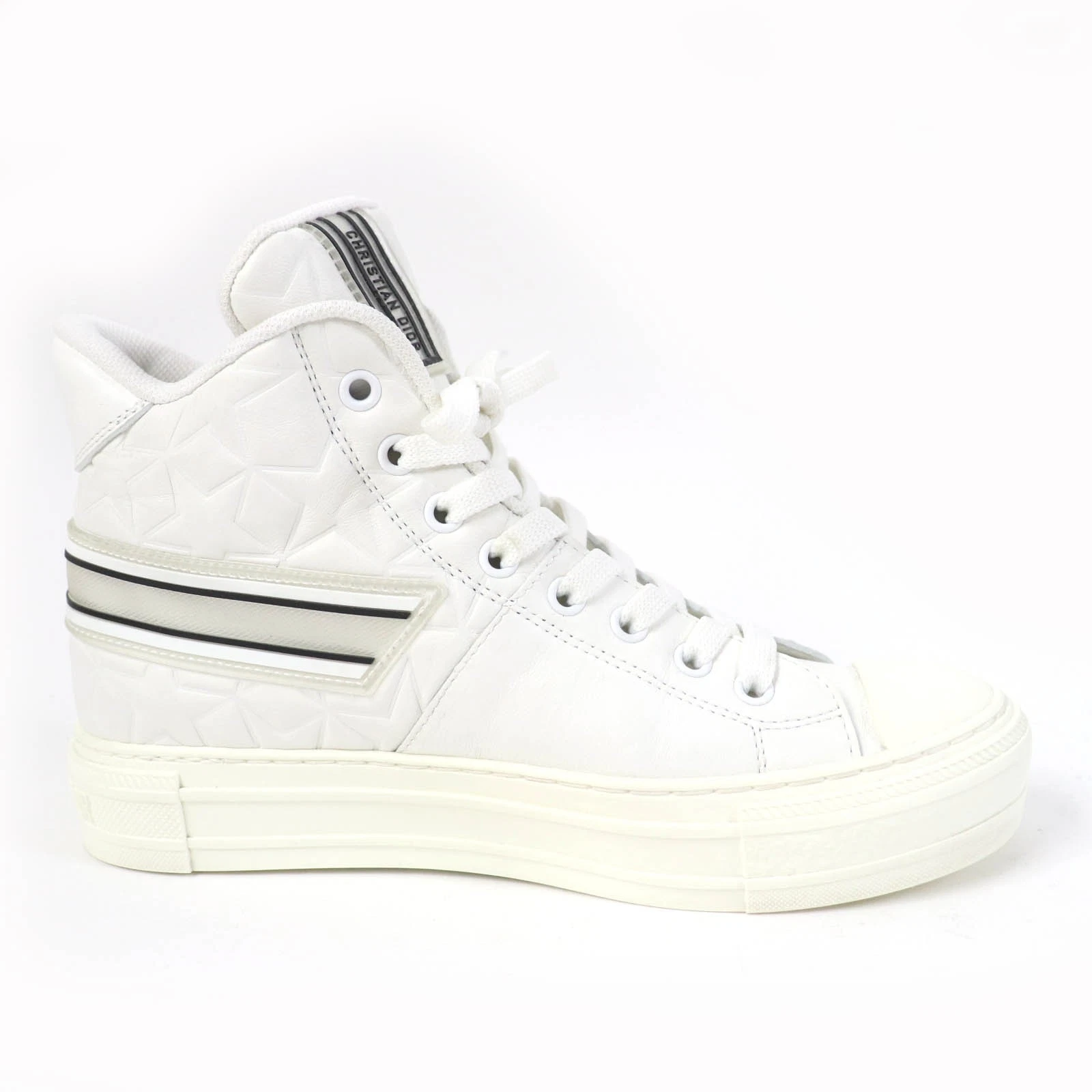 Baskets montantes Beauty Christian Dior Walkindior étoile en cuir gaufré blanc