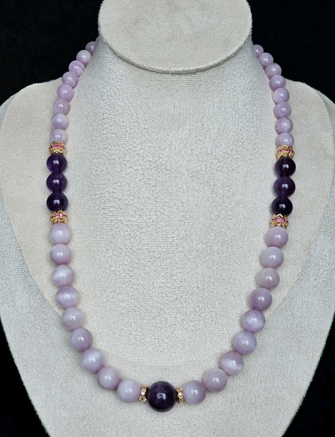 Collier kunzite améthyste authentique idée cadeau d'anniversaire mémorable