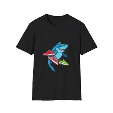 Funny Shark Sneaker T-Shirt, Gift for Sneakerheads, Unisex Graphic Tee