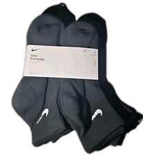 Nike Everyday Cushioned Ankle Socks Black 6 P Pairs Women's 6-10 / Youth 5Y-7Y