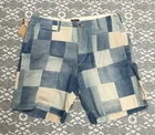 $225 Polo Ralph Lauren Mens Patchwork 8" Walking Shorts - Size 40 - Blue / White