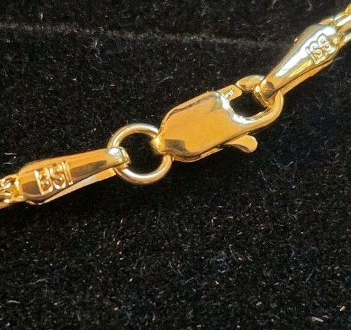 NEW 10K Real Solid Yellow Gold 2mm 18" Dainty Bismark Box Chain Italian Necklace - Picture 3 of 7