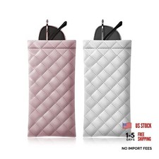 Squeeze Top Sunglass Pouch - Portable Sunglass Organizer Pouch Bags Pink-white