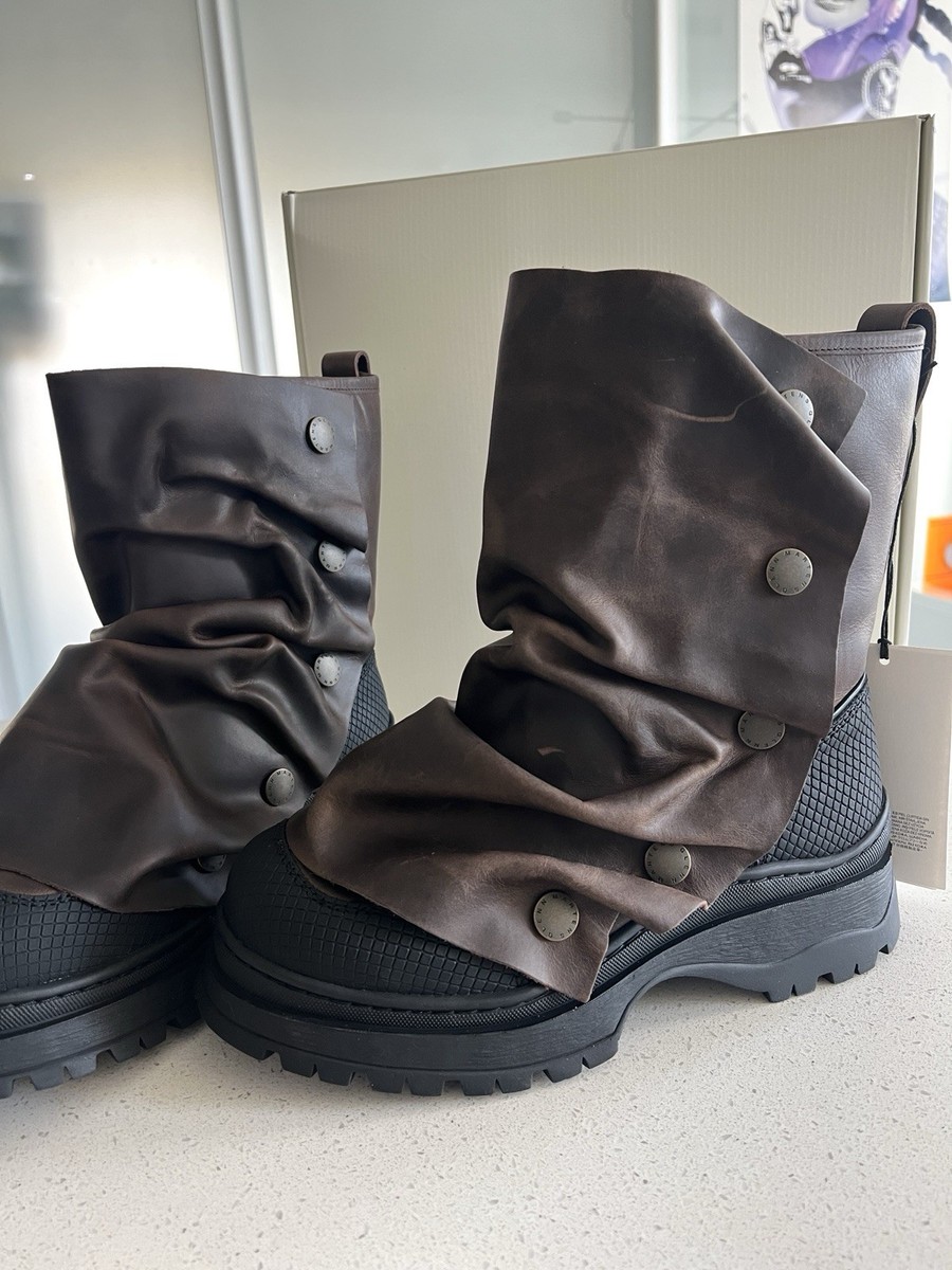 GLENN MARTENS H&M GAITER-DETAIL LEATHER BOOTS MENS SIZE 7.5 | eBay
