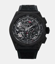 Zenith El Primero 21 Skeleton Dial Chronograph 44mm Carbon Fiber Black Rubber