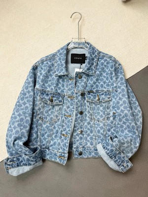 NWT COACH Women's Blue denim jacket blue Organic Cotton