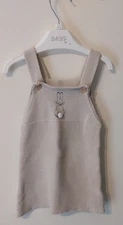 Mothercare Peter Rabbit Knit Pinafore Dress 3-6 Months Baby Girls Beige Buttons