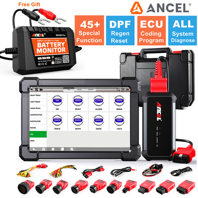 Heavy Duty Truck Scanner All System Diagnostic Tool ECU Coding +OBD Adapters Kit